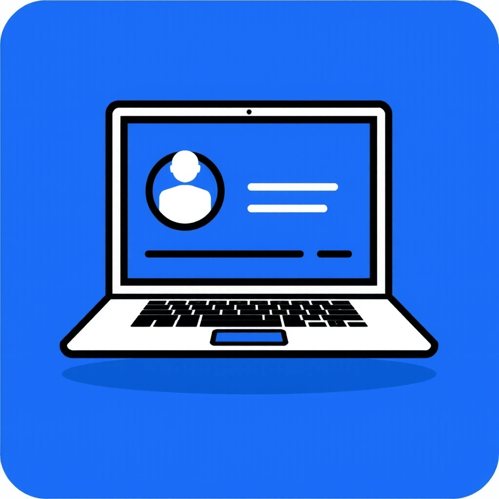 Icona di un laptop con una videochiamata, simbolo di consulenze online