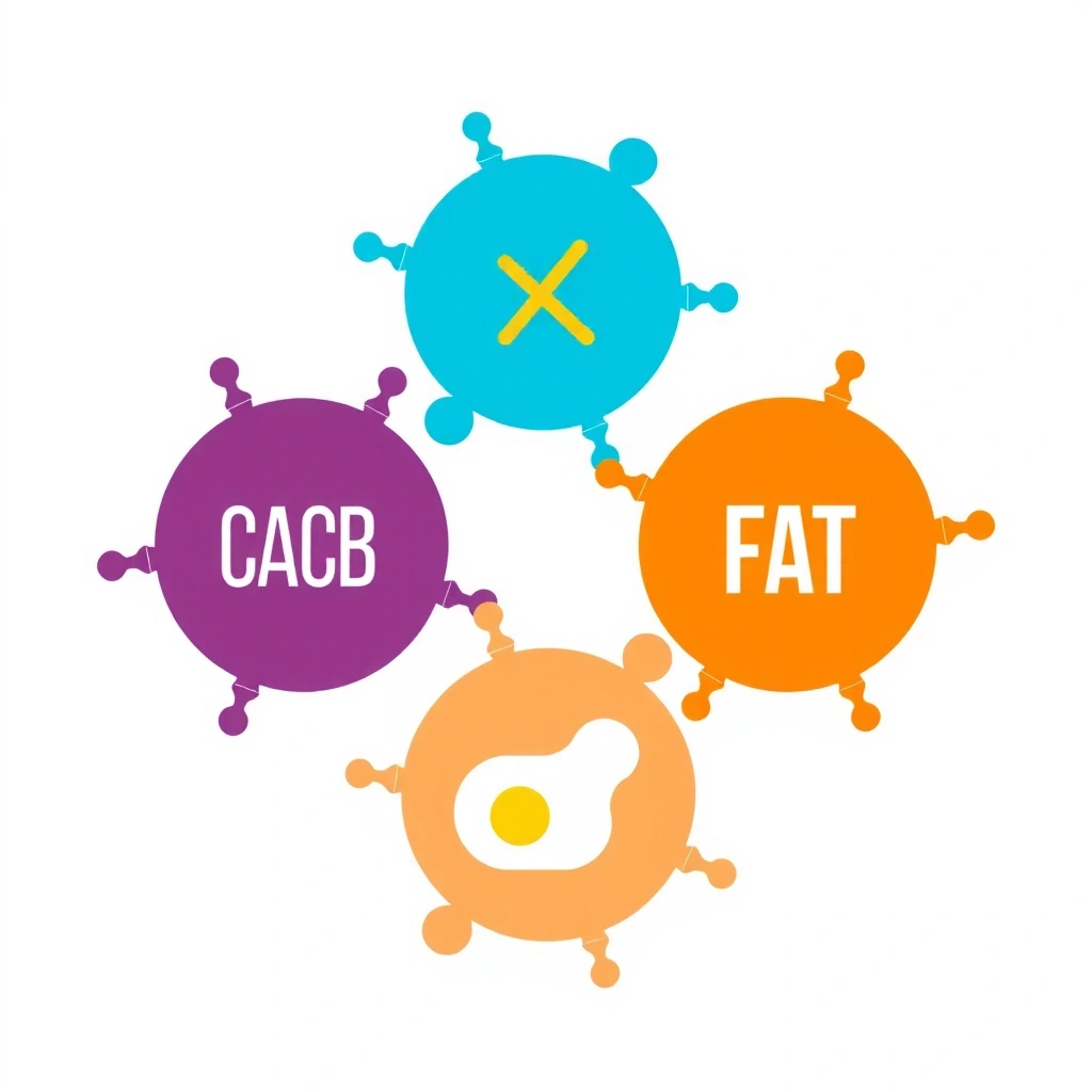 Immagine di molecole che rappresentano carboidrati, proteine e grassi